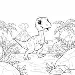 Coloriage Compsognathus #2