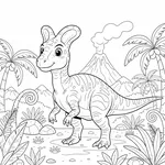 Coloriage Dilophosaurus #3