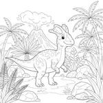 Coloriage Dilophosaurus #4