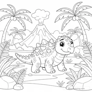 Coloriage Euoplocephalus #2
