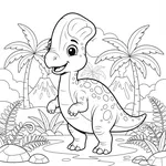 Coloriage Lambeosaurus #3
