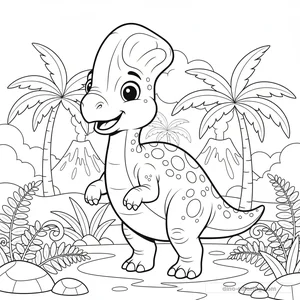 Coloriage Lambeosaurus #3