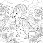 Torosaurus Coloring Page