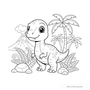 Dibujo Baby Allosaurus para Colorear #9