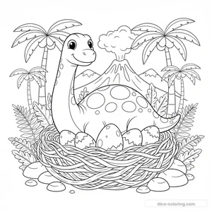 Dinosaur Egg Nest Ausmalbild #11