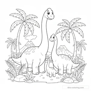 Disegno Brachiosaurus Family da Colorare #18