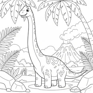 Desenho Long Neck Brachiosaurus para Colorir #9