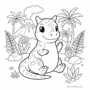 Desenho Baby Carnotaurus para Colorir #6