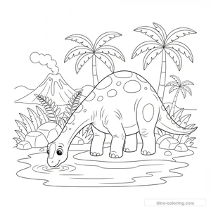 Diplodocus at Lake Ausmalbild #15