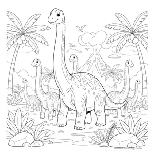 Desenho Migrating Diplodocus para Colorir #39