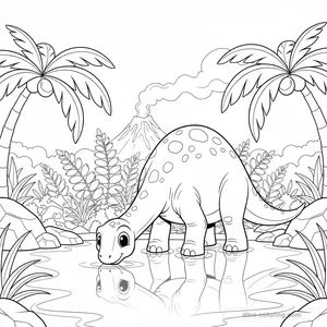 Diplodocus at Lake Ausmalbild #17