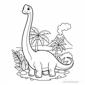 Disegno Long Neck Diplodocus da Colorare #14