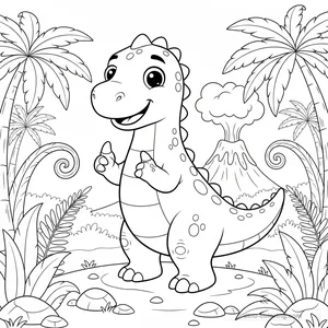 Dibujo Friendly Iguanodon para Colorear #10