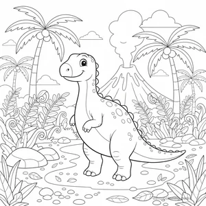 Dibujo Forest Iguanodon para Colorear #23