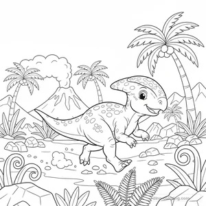 Running Pachycephalosaurus Ausmalbild #14