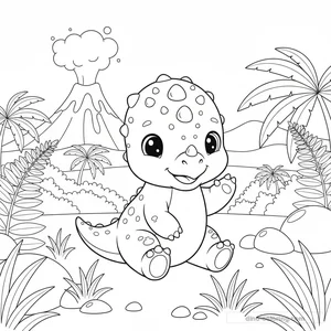 Disegno Baby Pachycephalosaurus da Colorare #24
