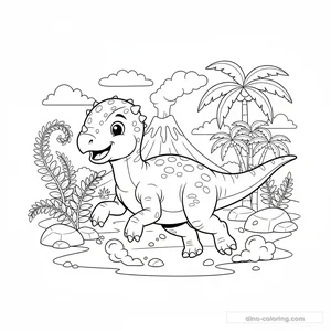 Running Pachycephalosaurus Ausmalbild #6