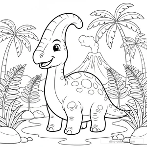 Desenho Crested Parasaurolophus para Colorir #26