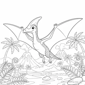Dibujo Spread Wings Pteranodon para Colorear #7