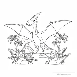 Dibujo Spread Wings Pteranodon para Colorear #15