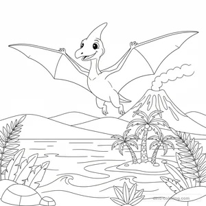 Dibujo Flying Pteranodon para Colorear #10