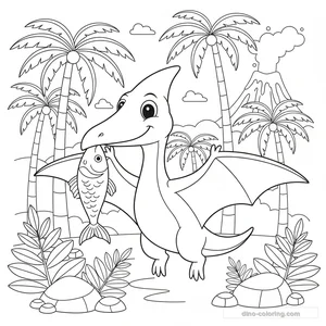 Fishing Pterodactyl Ausmalbild #5