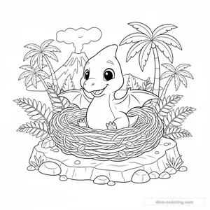 Desenho Baby Pterodactyl para Colorir #7