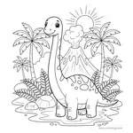 Paysage Préhistorique Volcan #10