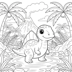 Dibujo Baby Spinosaurus para Colorear #12