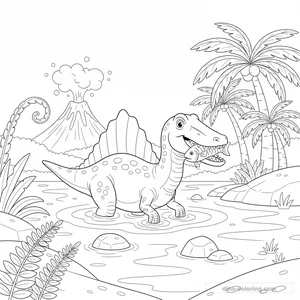 Aquatic Spinosaurus Ausmalbild #25