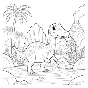 Desenho Fishing Spinosaurus para Colorir #8