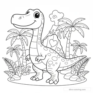 Desenho Friendly Spinosaurus para Colorir #9