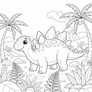 Dibujo Plated Stegosaurus para Colorear #10