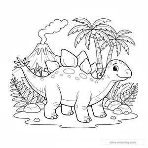 Desenho Defending Stegosaurus para Colorir #1