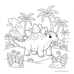 Plated Stegosaurus Ausmalbild #2