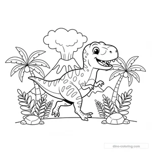 Disegno Running T-Rex da Colorare #10