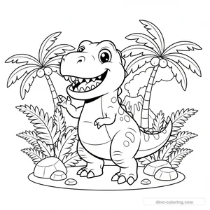 Desenho Friendly T-Rex para Colorir #6