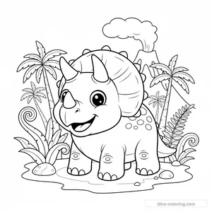 Smiling Triceratops Ausmalbild #19