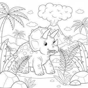 Desenho Triceratops Eating para Colorir #8