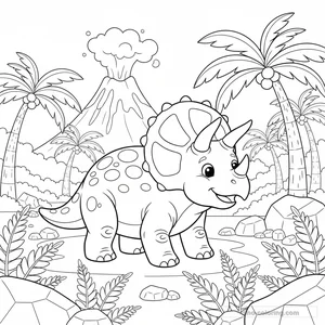 Prehistoric Triceratops Ausmalbild #21