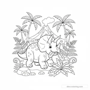 Disegno Triceratops Eating da Colorare #18