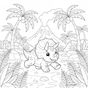Playful Baby Triceratops Ausmalbild #17