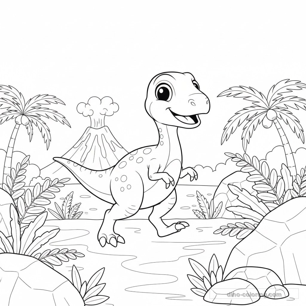 Coloriage Compsognathus #2