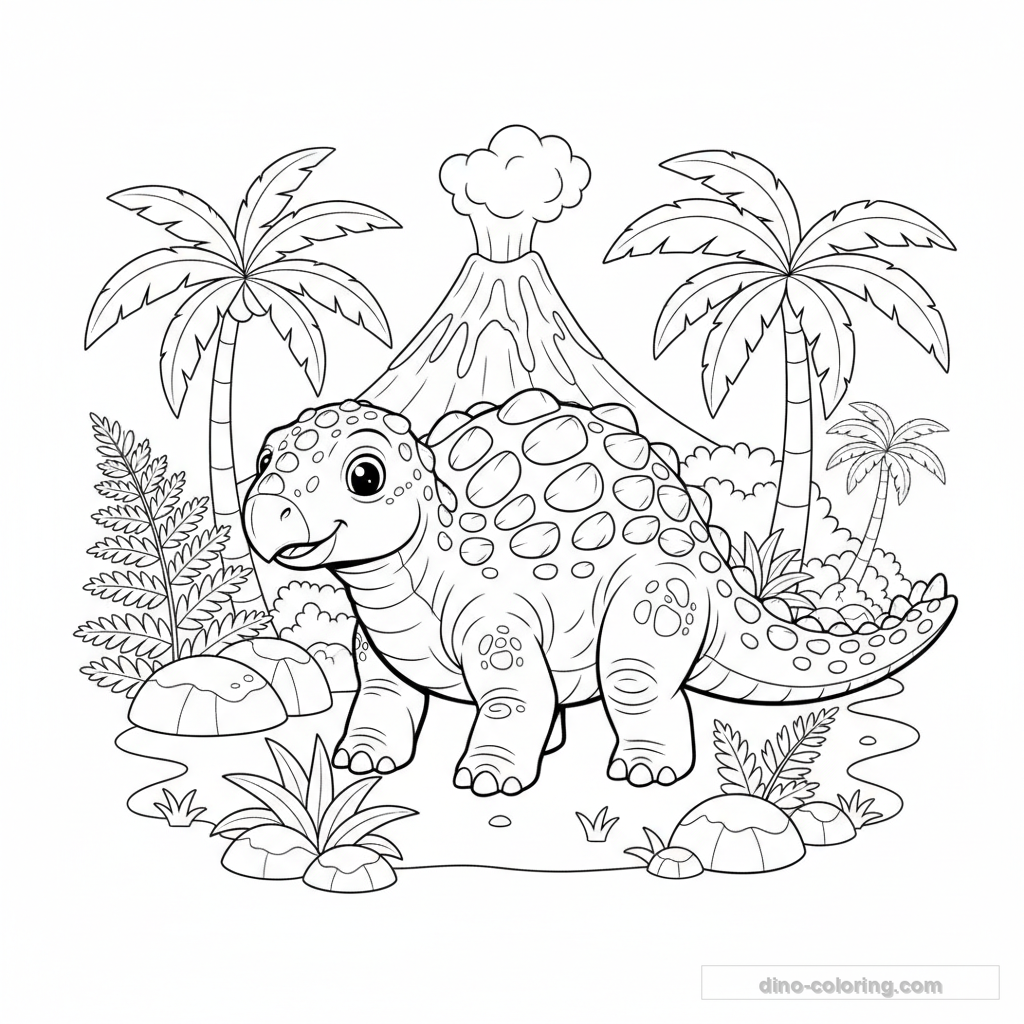 Coloriage Euoplocephalus #3
