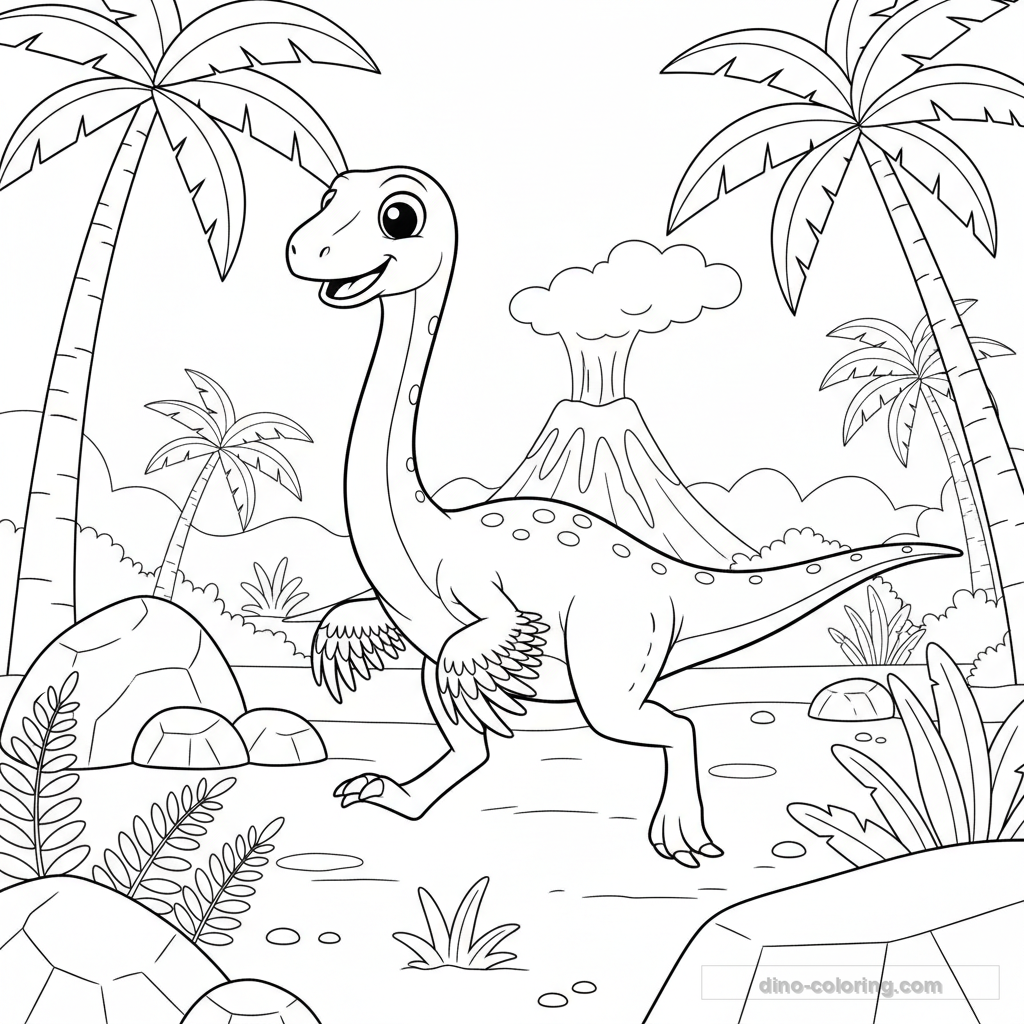 Coloriage Gallimimus #4