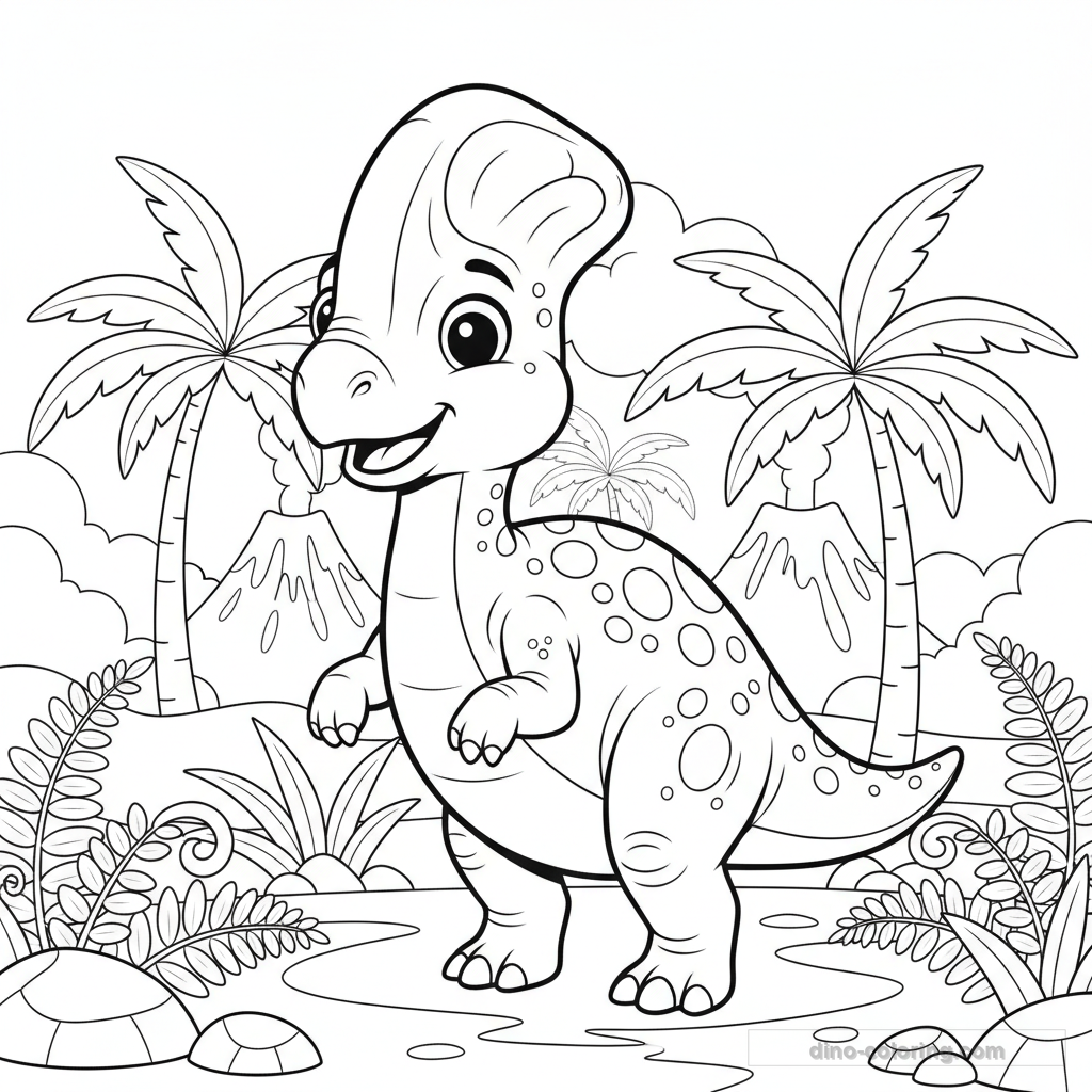 Coloriage Lambeosaurus #3