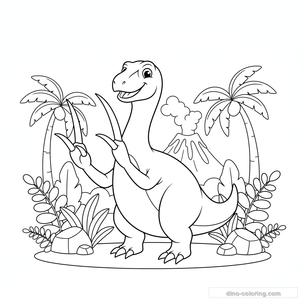 Coloriage Therizinosaurus #3