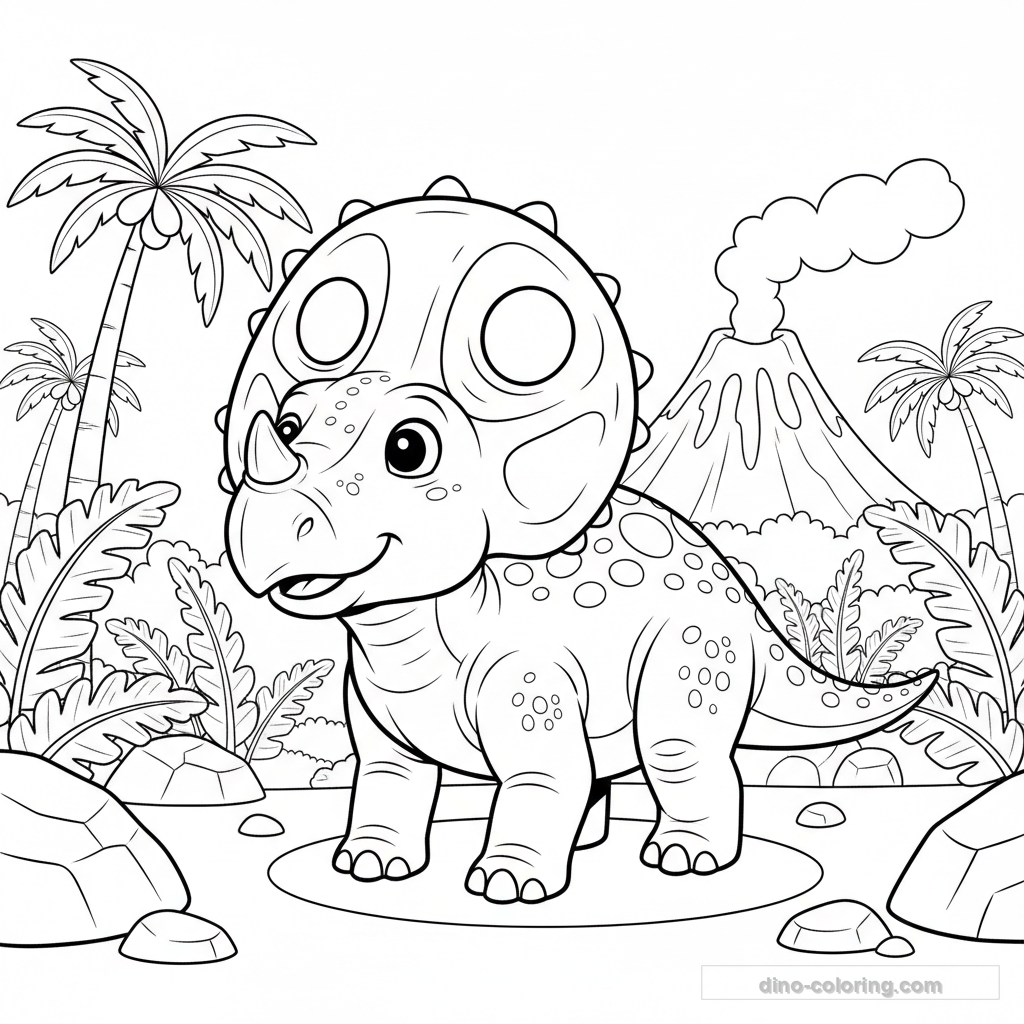 Coloriage Torosaurus #3
