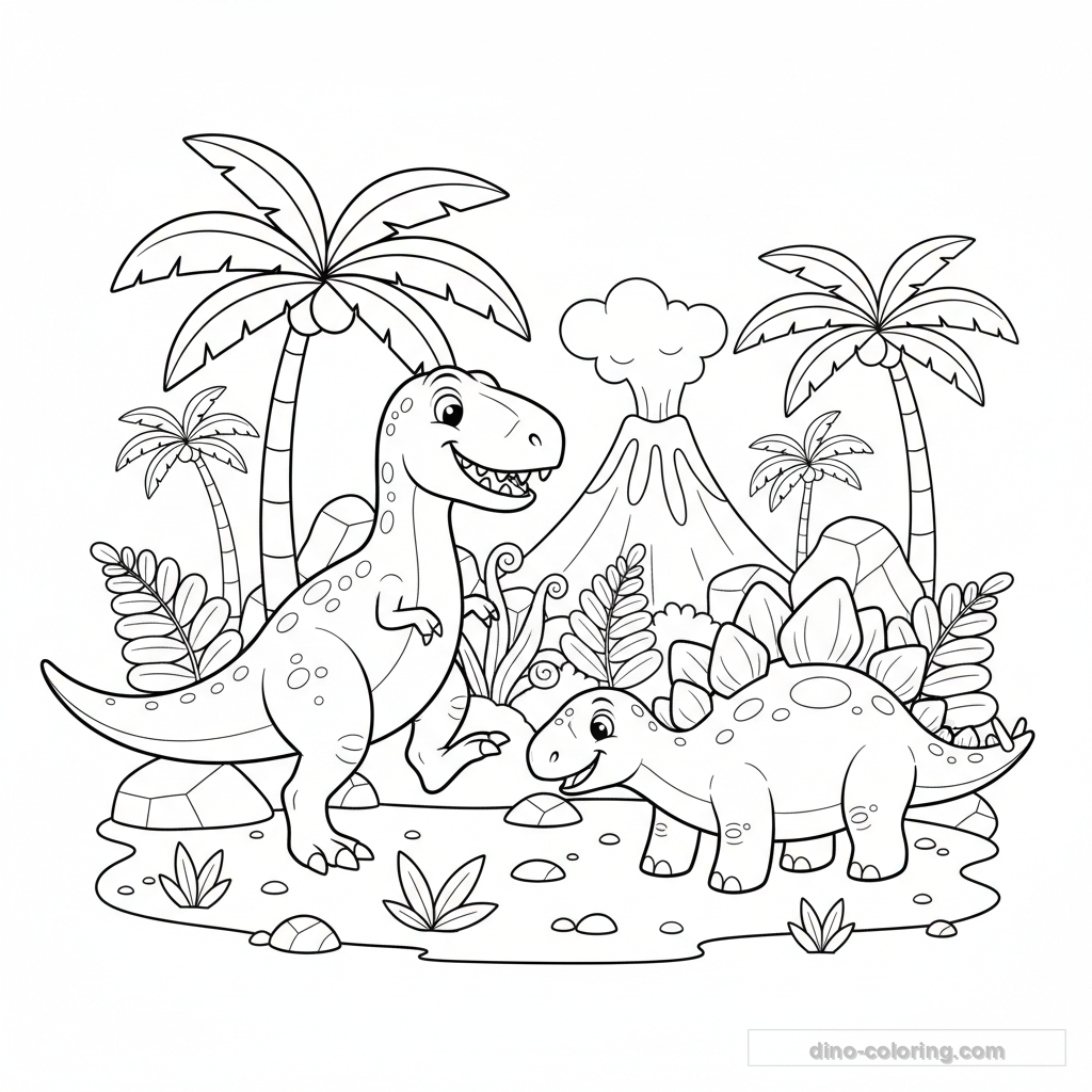 Allosaurus vs Stegosaurus Ausmalbild #10