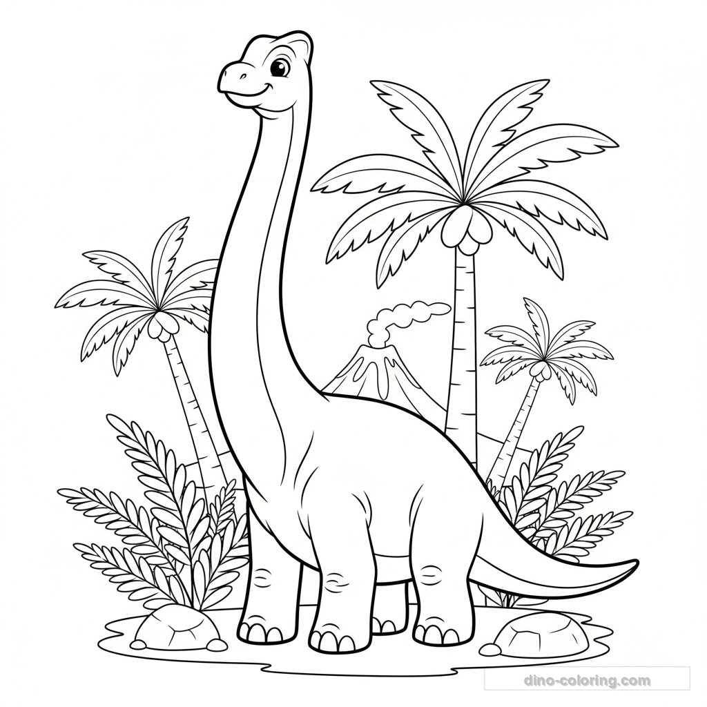 Long Neck Brachiosaurus Ausmalbild #8